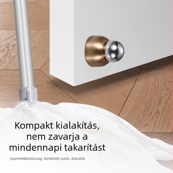 Ajtóstopper rozsdamentes acélból, szilikonból és vasból, falra szerelhető, automata mágneses működés