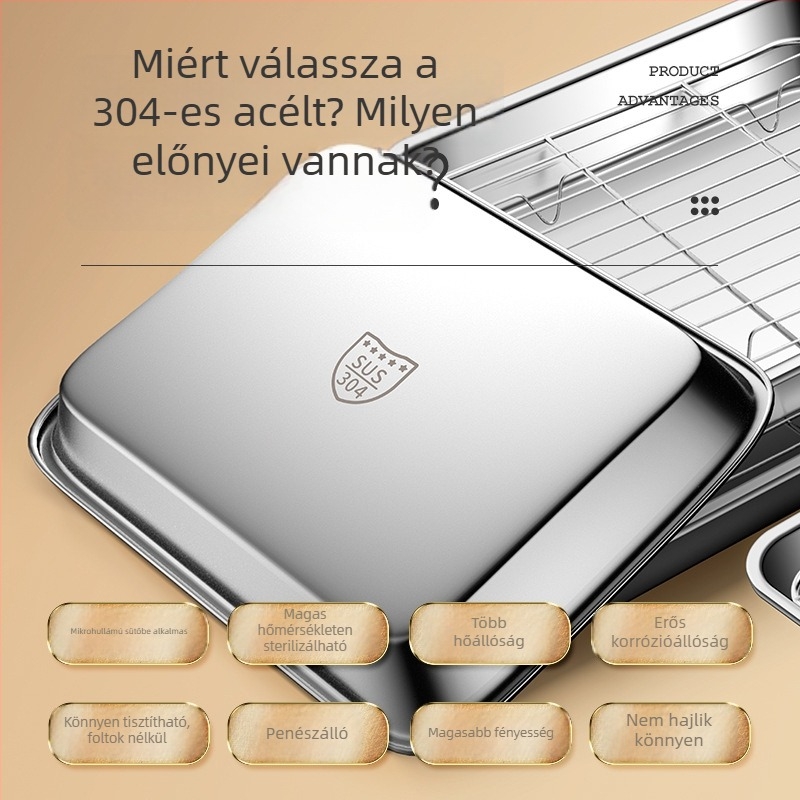 Jue Shi rozsdamentes acél négyszögletes BBQ tál, 265 g, származás Jieyang