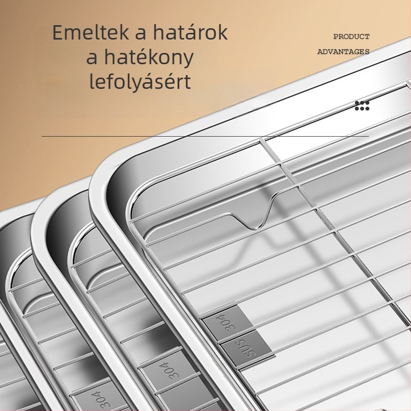 Jue Shi rozsdamentes acél négyszögletes BBQ tál, 265 g, származás Jieyang