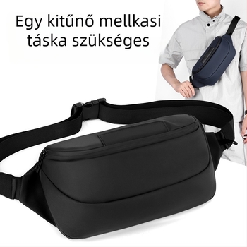 Férfi keresztbody válltáska a mellkasra, nagy kapacitású, vízálló bevonattal, lélegző, 8 hüvelykes laptop-kompatibilis