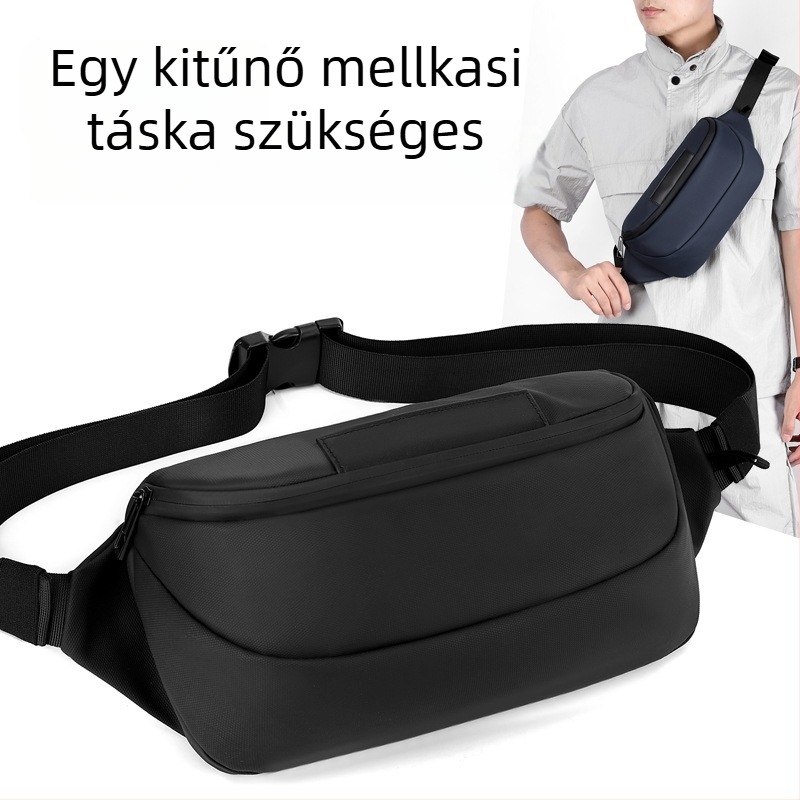 Férfi keresztbody válltáska a mellkasra, nagy kapacitású, vízálló bevonattal, lélegző, 8 hüvelykes laptop-kompatibilis