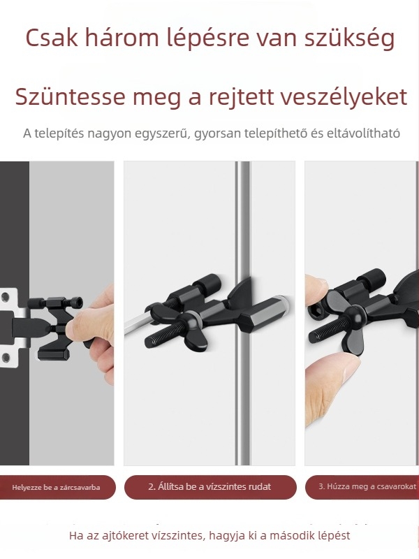 Cink ötvözetből készült ajtó stopper, lopás elleni riasztóval, szélálló ajtóblokkoló repülőgép-stílusú csattal, gombos típus