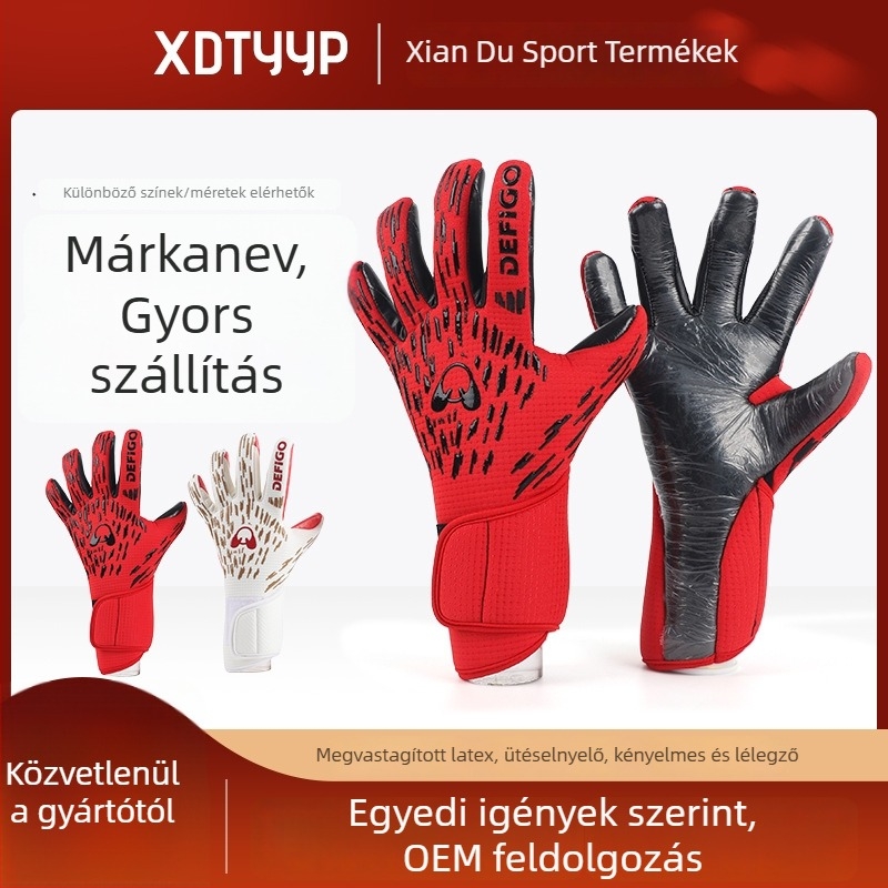Hyun-du professzionális futballkapus kesztyűk – latex habos anyag, uniszex, testreszabható