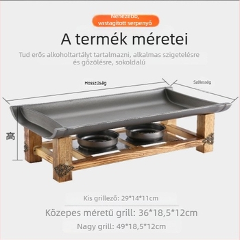 Unique koreai nem tapadó Teppanyaki grillsütő, négyszögletes, ötvözet, hajtogatható, elektroforézissel kezelt
