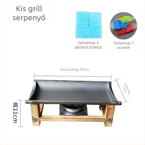 Unique koreai nem tapadó Teppanyaki grillsütő, négyszögletes, ötvözet, hajtogatható, elektroforézissel kezelt