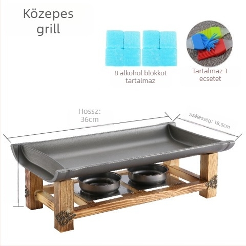 Unique koreai nem tapadó Teppanyaki grillsütő, négyszögletes, ötvözet, hajtogatható, elektroforézissel kezelt