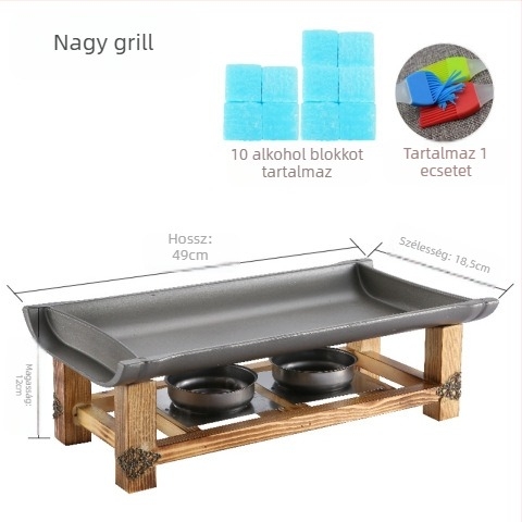 Unique koreai nem tapadó Teppanyaki grillsütő, négyszögletes, ötvözet, hajtogatható, elektroforézissel kezelt