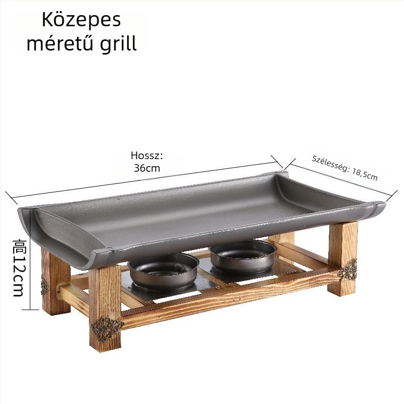 Unique koreai nem tapadó Teppanyaki grillsütő, négyszögletes, ötvözet, hajtogatható, elektroforézissel kezelt