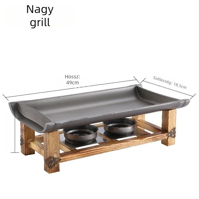 Unique koreai nem tapadó Teppanyaki grillsütő, négyszögletes, ötvözet, hajtogatható, elektroforézissel kezelt