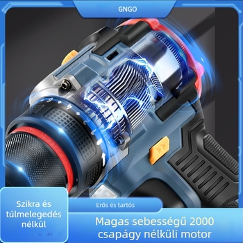 Brushless Li-ion akkumulátoros kézi fúró, 16.8V, pisztoly fogantyú, önzáró tokmány, fokozatmentes sebességszabályozás