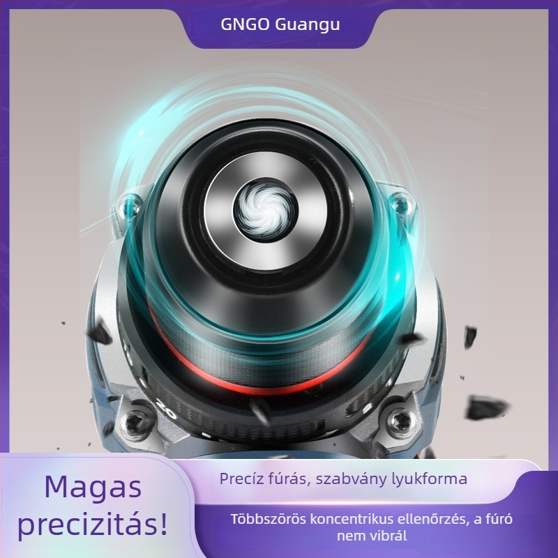 Brushless Li-ion akkumulátoros kézi fúró, 16.8V, pisztoly fogantyú, önzáró tokmány, fokozatmentes sebességszabályozás