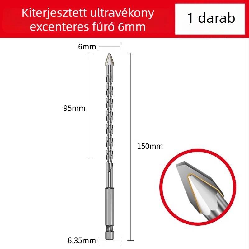 Matsuaki Fúrófej csempéhez és betonhoz – excentrikus, dölt fejű, mágneses, háromszög alakú