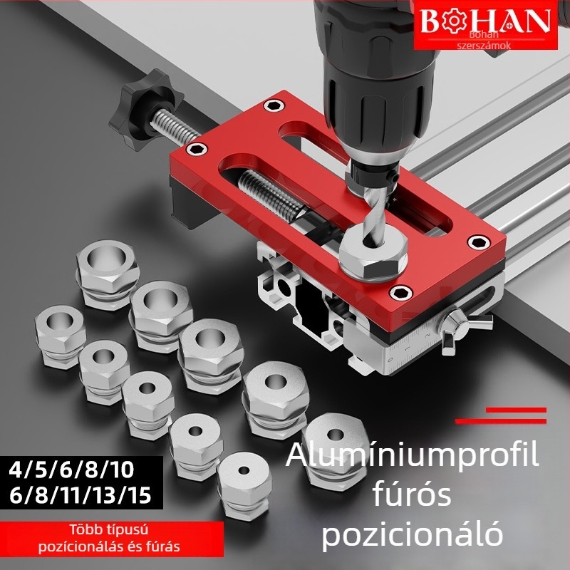 Bohan alumíniumprofil lyukasztó pozicionáló eszköz, modell 203040, alumíniumötvözet, kúpos fejű lyukasztó