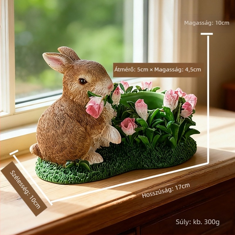 Nyuszi karikatúra gyanta dekoráció szukkulensekhez (Anyag: Gyanta; Márka: Funny and Cute; Kategória: Dísz; Stílus: Karikatúra)