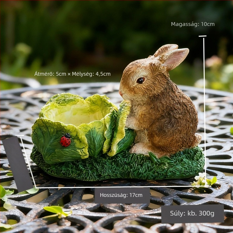 Nyuszi karikatúra gyanta dekoráció szukkulensekhez (Anyag: Gyanta; Márka: Funny and Cute; Kategória: Dísz; Stílus: Karikatúra)