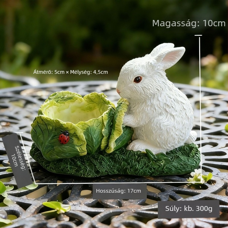 Nyuszi karikatúra gyanta dekoráció szukkulensekhez (Anyag: Gyanta; Márka: Funny and Cute; Kategória: Dísz; Stílus: Karikatúra)