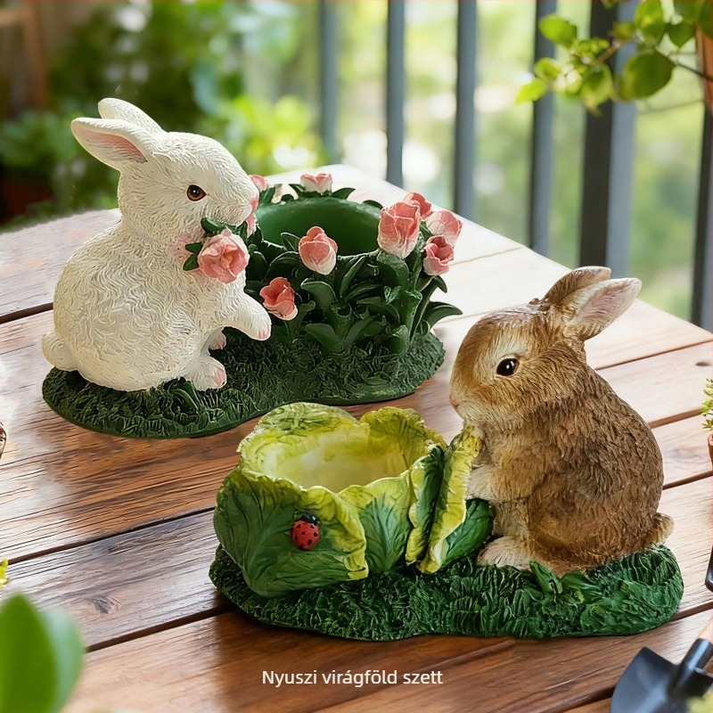 Nyuszi karikatúra gyanta dekoráció szukkulensekhez (Anyag: Gyanta; Márka: Funny and Cute; Kategória: Dísz; Stílus: Karikatúra)