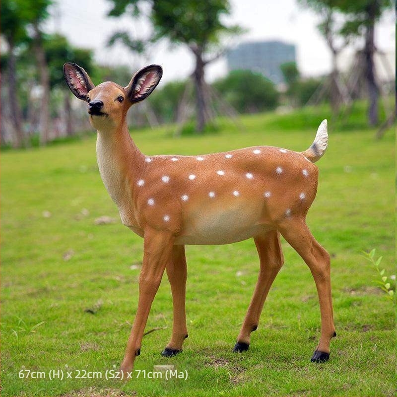 Sika szarvas kertészeti szobor, gyanta, kézzel készített, francia pásztor stílus, Huixiang márka