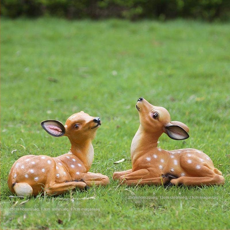 Sika szarvas kertészeti szobor, gyanta, kézzel készített, francia pásztor stílus, Huixiang márka