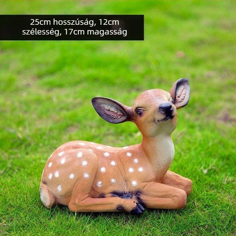 Sika szarvas kertészeti szobor, gyanta, kézzel készített, francia pásztor stílus, Huixiang márka