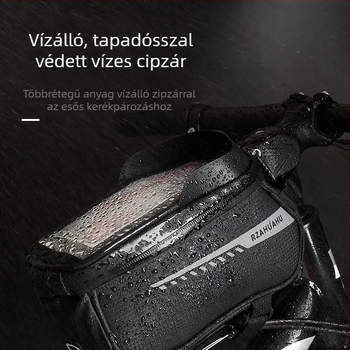 MTB első cső táska — vízálló EVA anyag, 15L kapacitás, kormánytároló, belső bélés nélkül