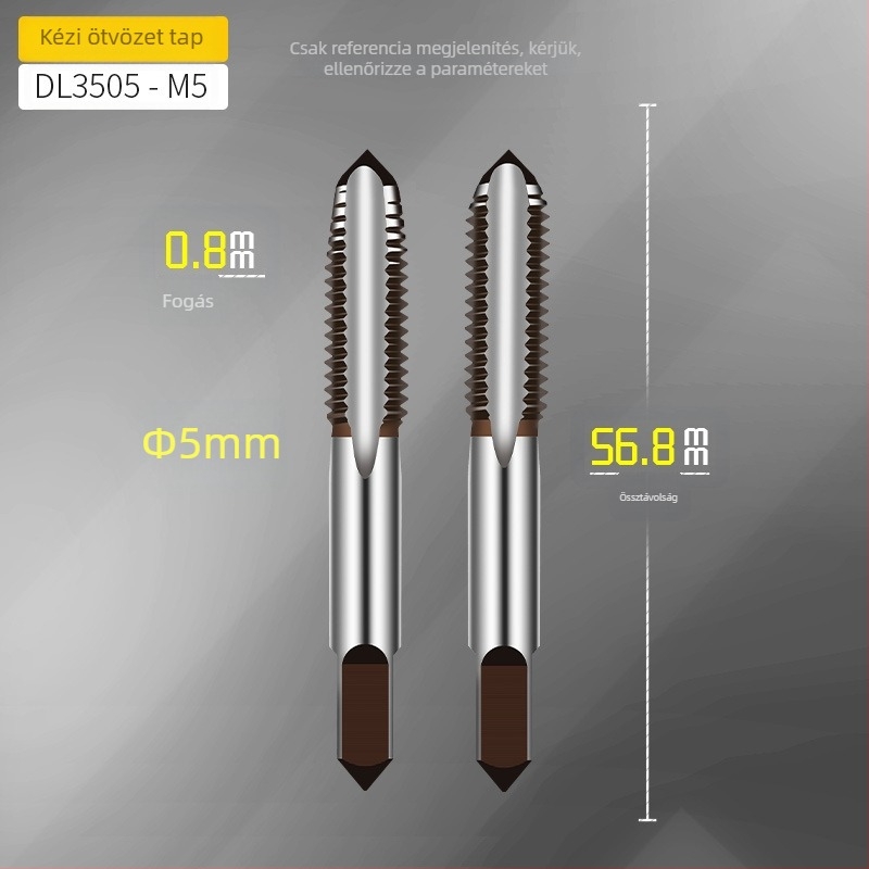 Effective Metrikus taps- és die-készlet, kézi menetkészítő eszköz, kézi tapskulcs