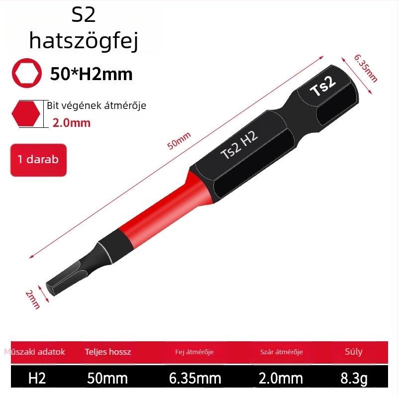 Hex socket fejű elektromos csavarhúzó készlet, mágneses, S2 ötvözet szerszámacél, Holy Platinum Lion