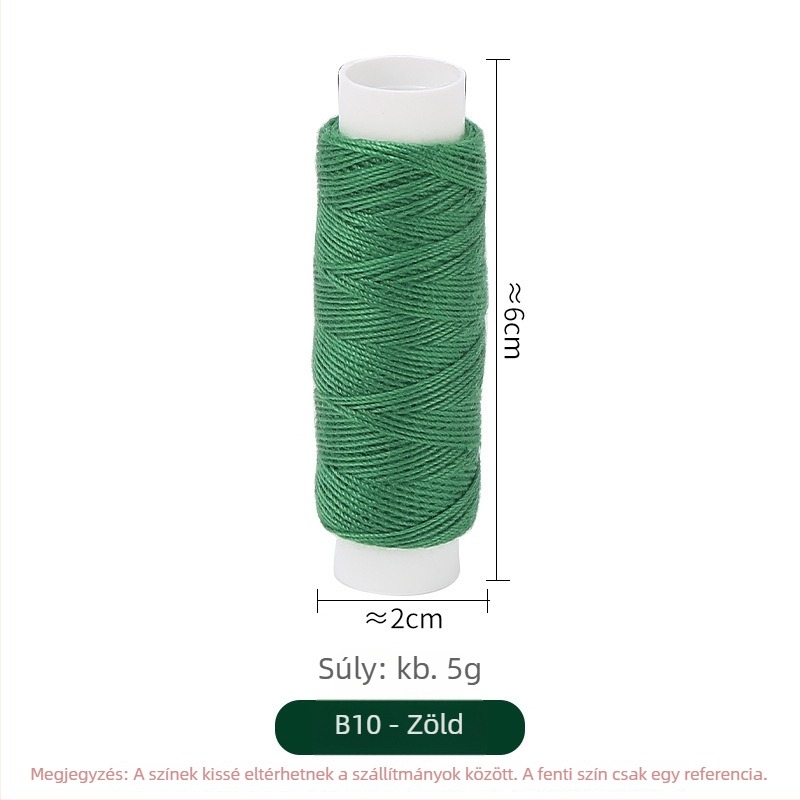 Poliészter farmer cérna készlet, 10 tekercs csomagban (~50 m), testreszabható kézi varrókészlet