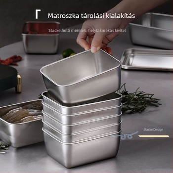 Rozsdamentes acél négyszögletes sík lap, polírozott felület, modern minimalista stílus, testreszabható