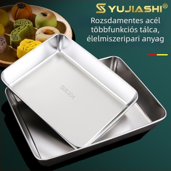 Rozsdamentes acél négyszögletes sík lap, polírozott felület, modern minimalista stílus, testreszabható