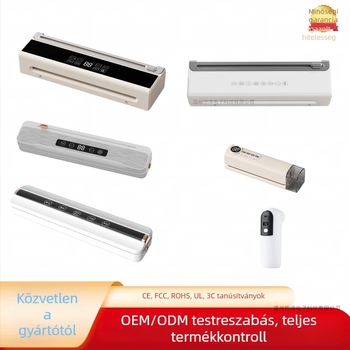 Vezeték nélküli vákuumzáró gép vágóval, automata, csomagolási kapacitás 500 ml, 90W, 7,4V lítium akkumulátor, modell SDW-01