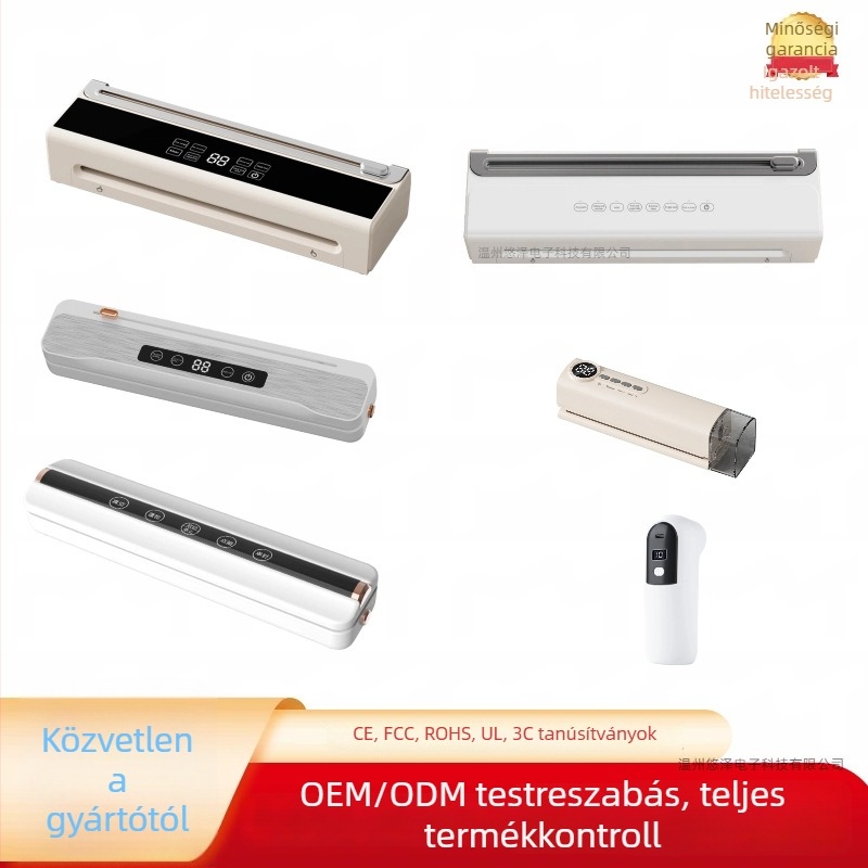 Vezeték nélküli vákuumzáró gép vágóval, automata, csomagolási kapacitás 500 ml, 90W, 7,4V lítium akkumulátor, modell SDW-01