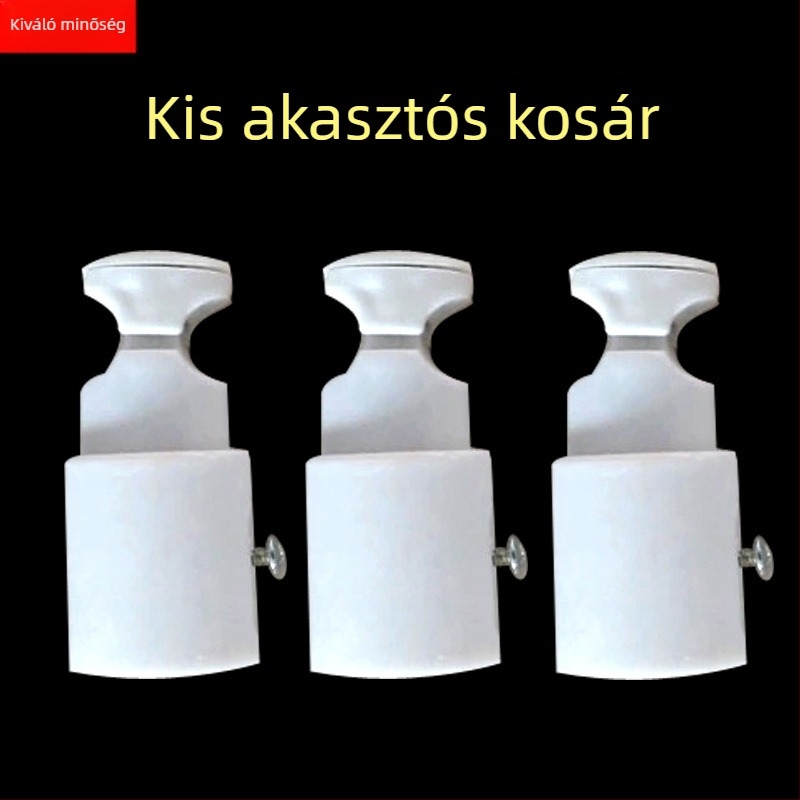 Kis kosaras radiátor horog, acél test, műanyag felület, teherbírás 20 kg, 2-szintes kialakítás, modern minimalista stílus.