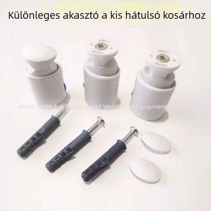 Kis kosaras radiátor horog, acél test, műanyag felület, teherbírás 20 kg, 2-szintes kialakítás, modern minimalista stílus.