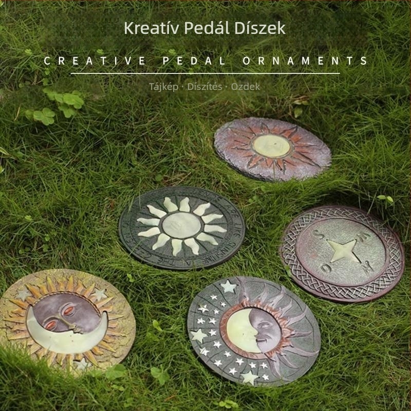 Rui Last gyanta kertdekoráció — padlón álló kerti lépő kő dísz, karton csomagolás