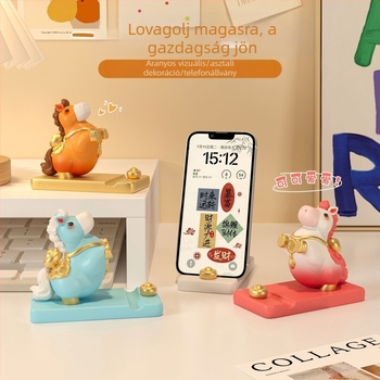 2026 ló éve – talizmán és telefontartó, irodai asztaldekoráció