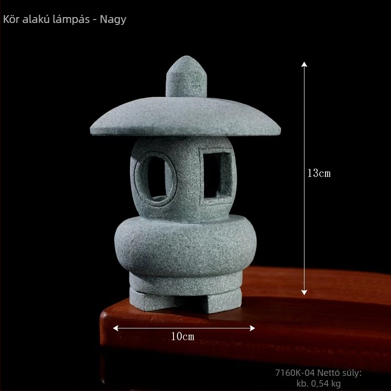 Klasszikus homokkő lámpás dísz gravírozott részletekkel az íróasztalhoz és mini tájjal