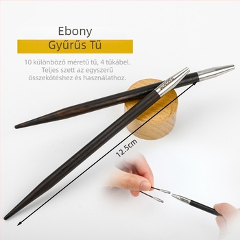 Leválasztható körkötő tű ebonfa, kézzel készített, pulóverekhez, modern stílus (Kód: 6511002741999)