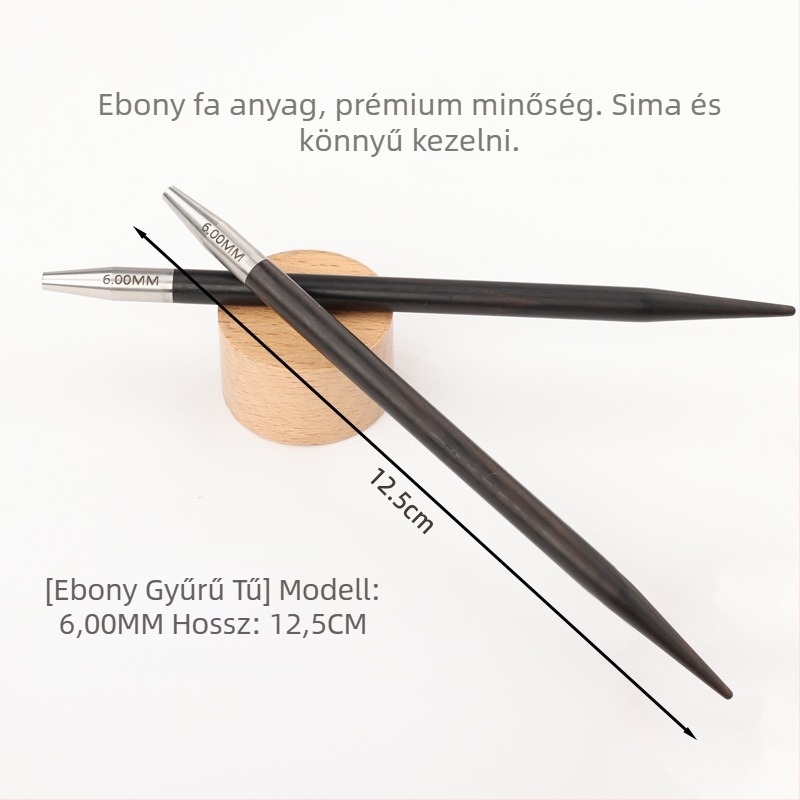 Leválasztható körkötő tű ebonfa, kézzel készített, pulóverekhez, modern stílus (Kód: 6511002741999)