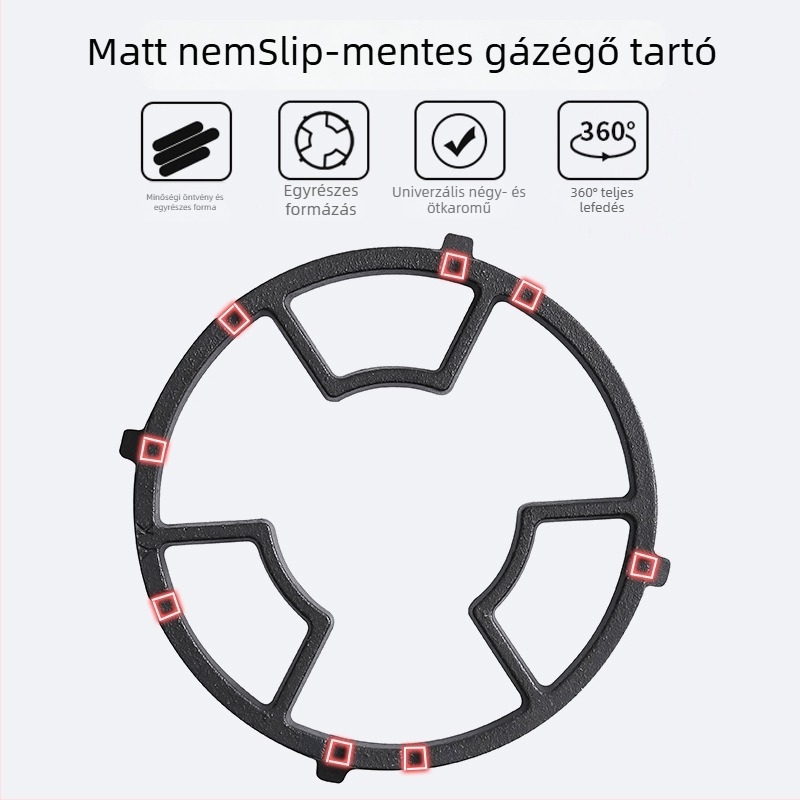 Fém gázszelet tartó, falra szerelhető, univerzális kis edényekhez, csúszásmentes, telepítés nélkül