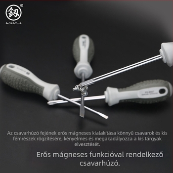 Csavarhúzó készlet – Phillips és laposfejű, mágneses, szénacélból