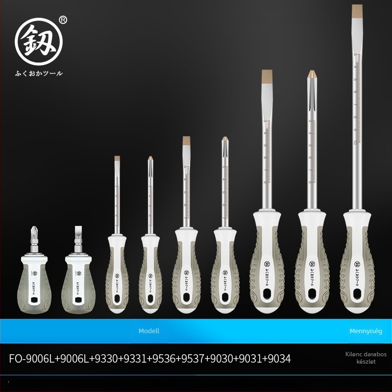 Csavarhúzó készlet – Phillips és laposfejű, mágneses, szénacélból