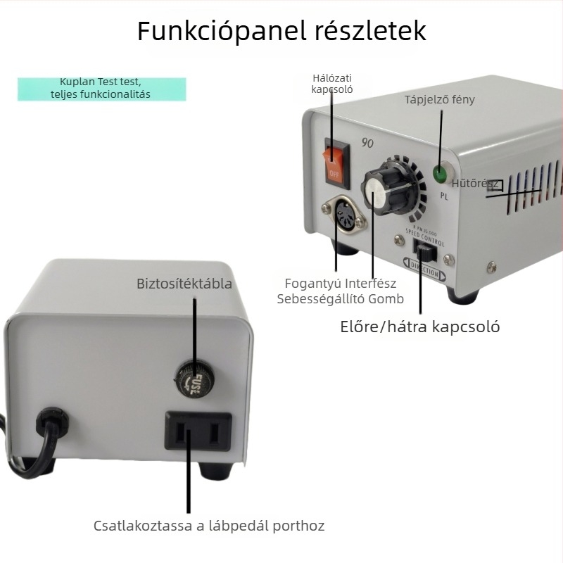 Ékszer-, jade- és fa gravírozó és polírozó gép; hálózati tápellátás; feszültség: AC egysfázis és DC 50V alatt; gravírozásra, polírozásra és manikűrre alkalmas