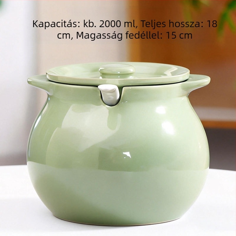 Kerámia olajtartó fedővel és fogantyúval – chili olaj ízesítő edény, kínai egyszerű stílus