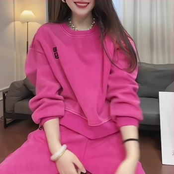 Kétrészes casual öltözet szett, chenille-spandex keverék, tavasz 2025, privát társasági stílus, anyagtartalom legfeljebb 30%