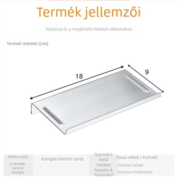 Fürdőszobai telefon tartó 201 rozsdamentes acélból, 1 szintű, teherbírás 1–2 kg, modell DL8865S-201
