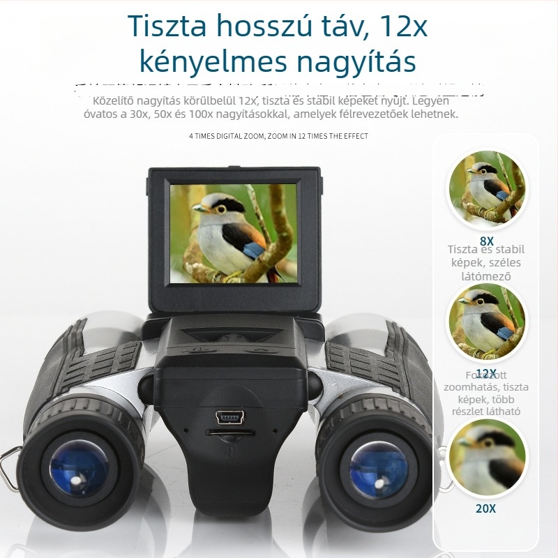 Digitális éjjellátó binokulár, fénykép- és videófelvételi lehetőség, nagyítás, HD minőség kültéri használatra