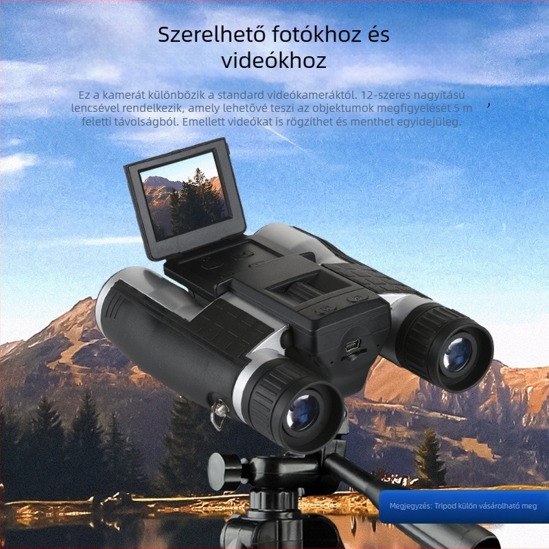 Digitális éjjellátó binokulár, fénykép- és videófelvételi lehetőség, nagyítás, HD minőség kültéri használatra