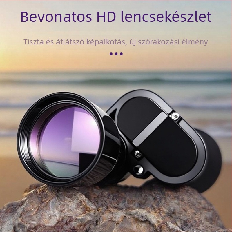 Mini monokuláris távcső, zsebméretű, hordozható, HD
