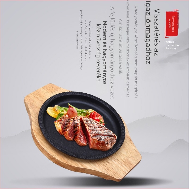 Kerek öntöttvas grillsütő tálca háztartási és koreai stilusú barbecue számára, tapadásmentes, könnyen tisztítható, testreszabható feldolgozás